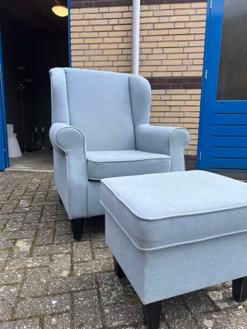 Grijs/blauwe fauteuil