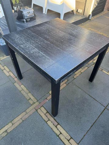 Uitschuifbare eettafel - bruin (2 stuks)