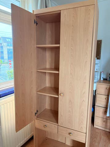 Praktische Kledingkast 193x72x35 cm met Planken en Laden