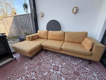 Gebruikte gele hoekbank - Comfortabel en ruim