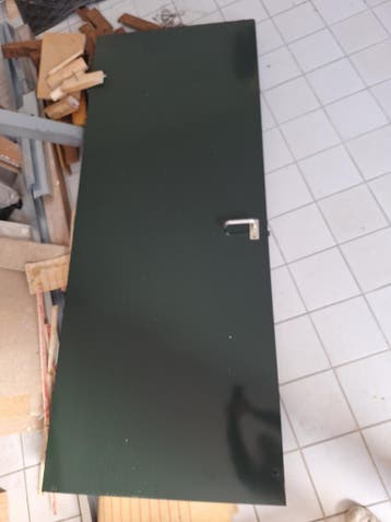 Donkergroene houten deur 202x79,5 cm