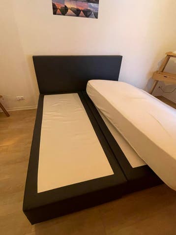 Boxspring antraciet kunstleer zonder matras 180x210