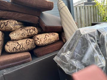 Bruine 7-persoons leren hoekbank