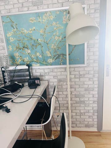 IKEA Hektar staande lamp creme kleur