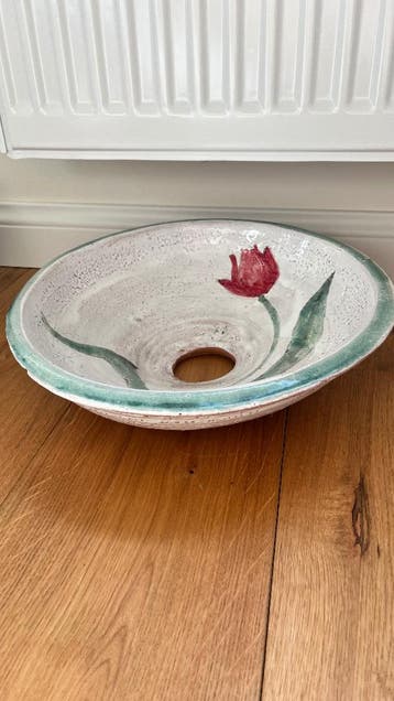 34 cm wasbak (ongebruikt) - geglazuurd aardewerk GRATIS