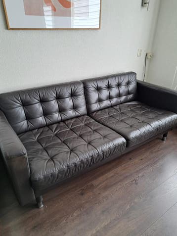 Comfortabele tweepersoons bank van leer