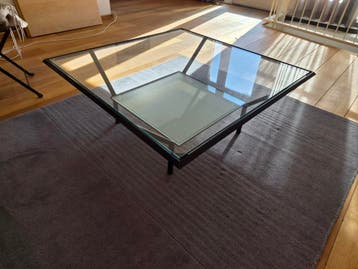 Glazen salontafel vierkant 90x90 gratis ophalen
