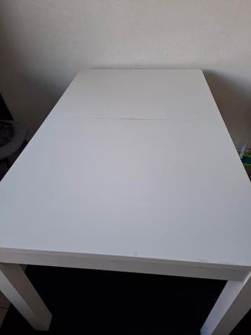 Witte uitschuifbare eettafel - gratis ophalen