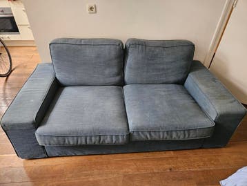 Comfortabele tweepersoonsbank - Grijsblauw stof