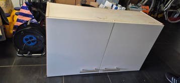 2 witte boven keukenkastjes - 100x60 cm - prima staat