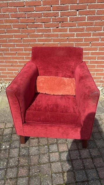 Comfortabele Rode Fauteuil - Gebruikt