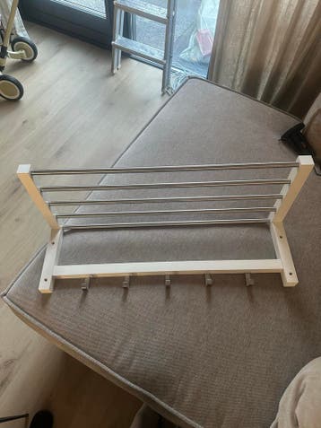 Kapstok met hoedenplank, wit met metaal