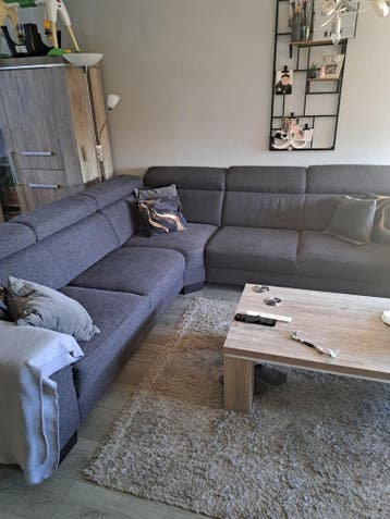 Hoekbank antraciet/zwart