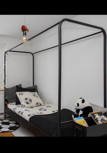 Vt wonen zwart stalen Bunk bed eenpersoons