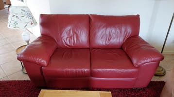 Zachte rode leren bank