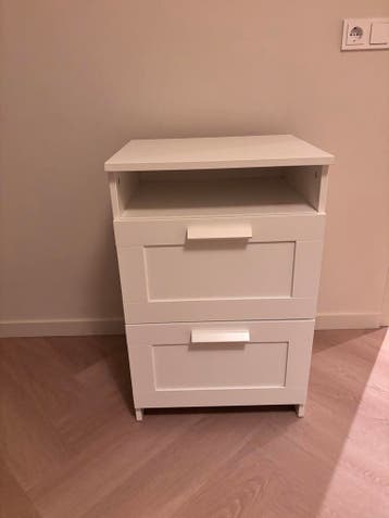 Wit ladekastje met 2 lades - 59x42x77,5 cm