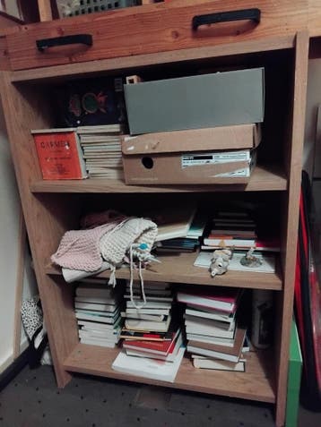 2x Bruine kast met 2 planken - 71x99 cm (beschadigd)