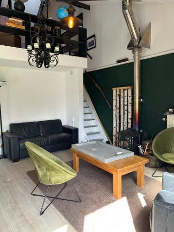 Nette zwarte 3-zits bank lederlook zetel 3-persoonsbank