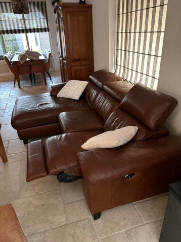 Leren Lounge bank elektrisch verstelbaar