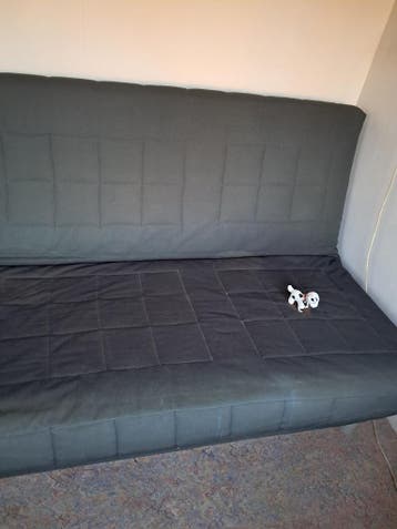 Slaapbank, grijze hoes, gratis afhalen