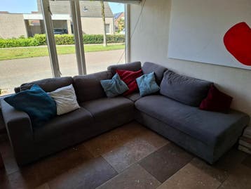 Grijze hoekbank 257 x 220 cm