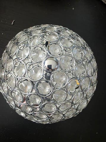 Plafonnière lamp met chrome en kristal look