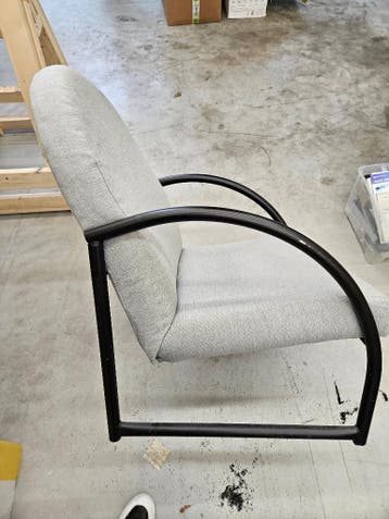 Stoel met poef grijs