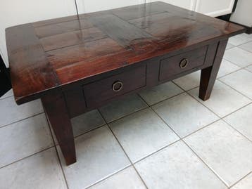 Gratis teak houten salontafel