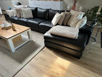 Leren Hoekbank moet weg! - Zwart, Comfortabel en Stijlvol