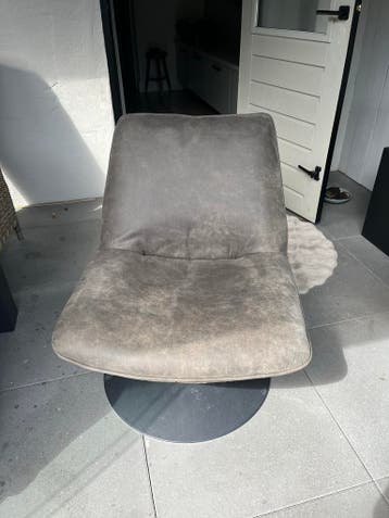 Grijze/ bruine  fauteuil met draaivoet