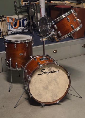 Verkocht    Slingerland jaren '70's jazz drumstel 18,12,14