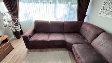 Bruine hoek bankstel