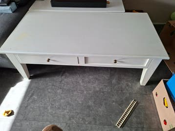 Witte salontafel met lades - 140x70x50 cm