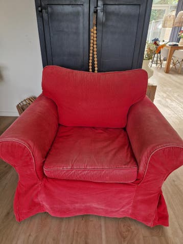 Gratis IKEA Ektorp fauteuil - Rode ribstof
