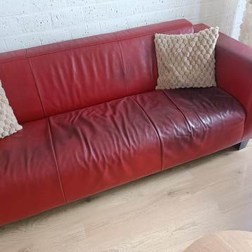 Rode leren bank