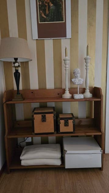 Bruin houten kastje / opzetkast - 93x26x81 cm