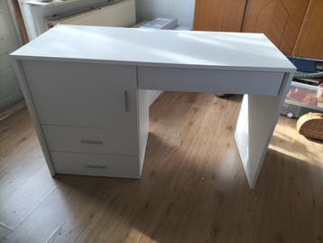 Wit bureau met lades en kastje - Zo goed als nieuw