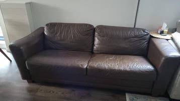 Leren Bruine bank (Gratis af te halen)