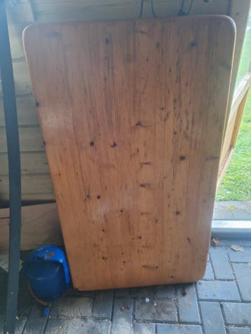 Grenen bureaublad / werkblad met poten