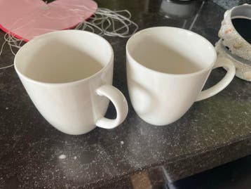 Set van 2 witte mokken