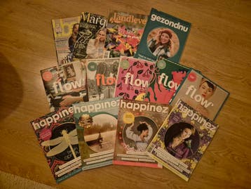 Diverse tijdschriften: Happinez, Flow, Landleven, Gezondnu