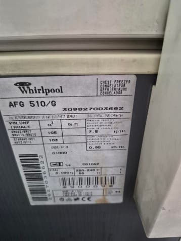 Whirlpool vriezer AFG 510/G