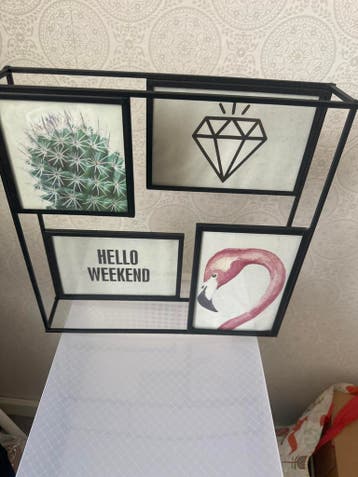 Zwarte fotolijst met vier vakken gratis