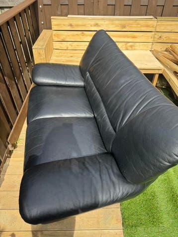 Zwarte leren bank