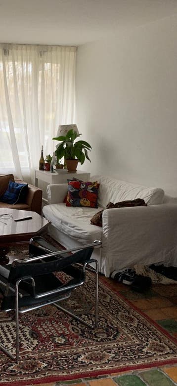 White couch with pull out bed