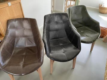 Gratis 6 kunstleren eetkamerstoelen