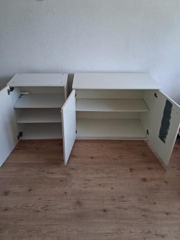 Witte wandkasten/opbergkasten (2 stuks)