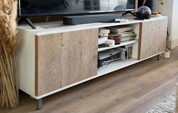 TV-meubel met ingebouwde sfeerhaard (Living Flame) – 180 cm