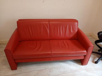 Rode leren bank