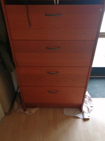 Houten dossierkast met 4 lades